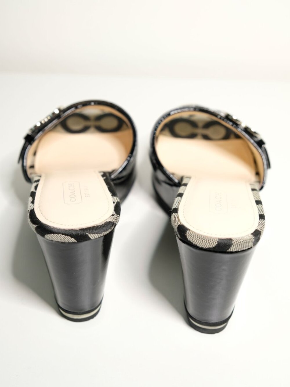 Y2K Coach Platform Wedge Sandals, Excellent Condition, A0121, Geri, Black, 8.5 M - Picture 10 of 15